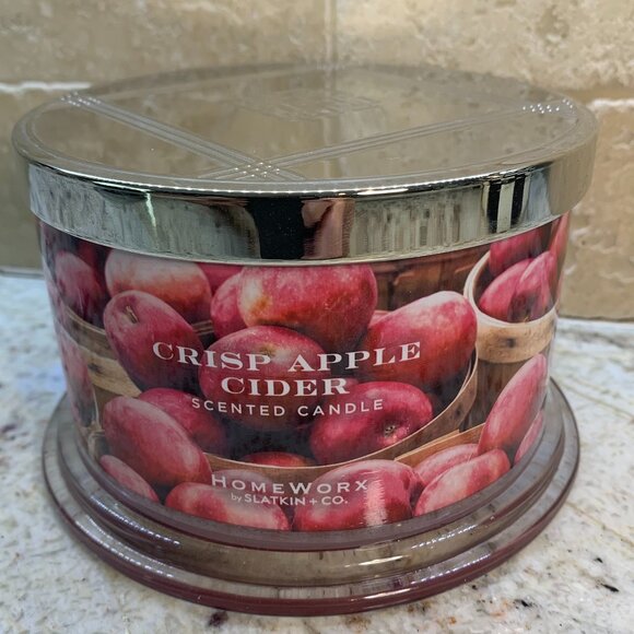 HomeWorx by Harry Slatkin Crisp Apple Cider Scented 4-Wick Candle 18oz - Picture 1 of 4